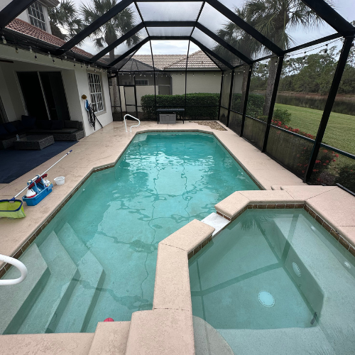 Same pool sparkling crystal clear after Platinum Pools weekly service